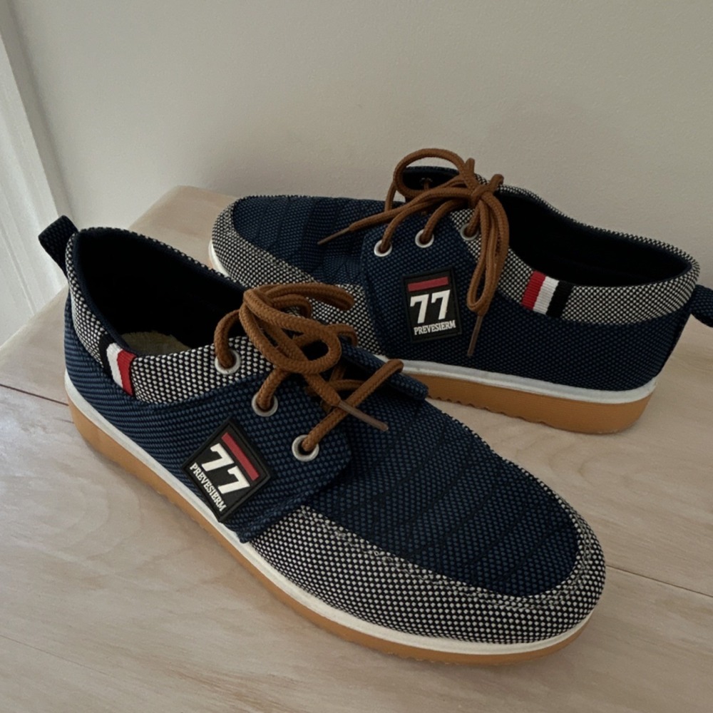 PREVESTERM Men's Lace Up Canvas Sneakers 77 Navy EU 39 Casual Lightweight